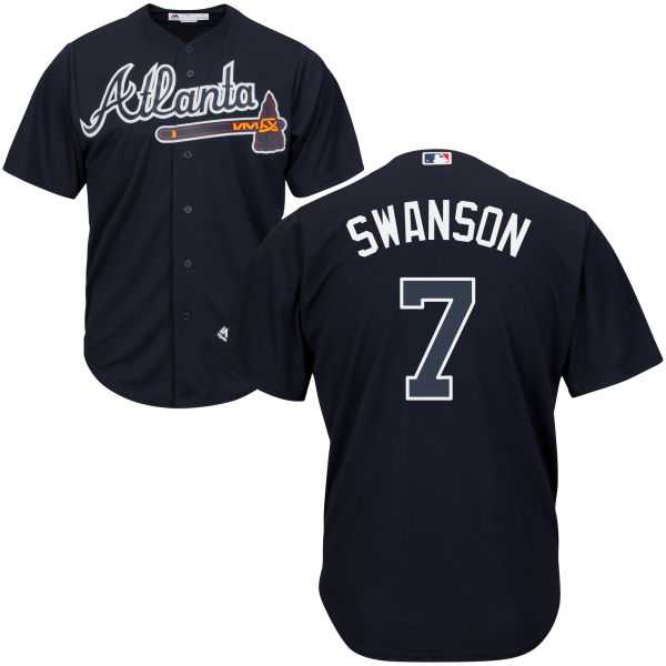 Atlanta Braves #7 Dansby Swanson Navy Blue New Cool Base Stitched Jersey JiaSu,We sell and wholesale Atlanta Braves #7 Dansby Swanson Navy Blue New Cool Base Stitched Jersey JiaSu on line form chian!